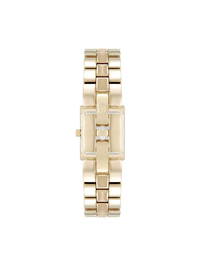 Women Petite Enamel Center Link Bracelet Watch Taupegoldtone Anne Klein Watches