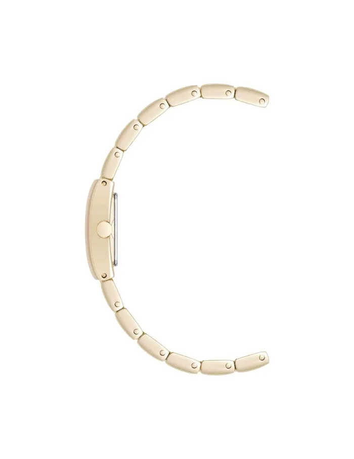 Women Petite Enamel Center Link Bracelet Watch Taupegoldtone Anne Klein Watches