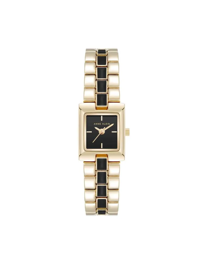Women Petite Enamel Center Link Bracelet Watch Taupegoldtone Anne Klein Watches