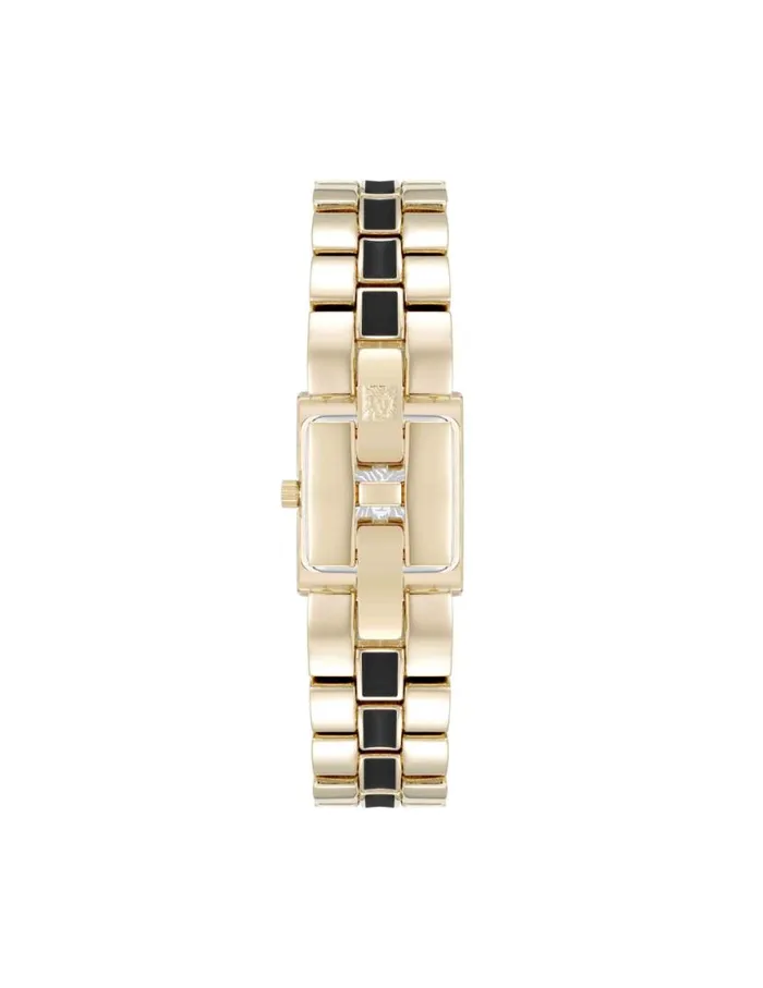 Women Petite Enamel Center Link Bracelet Watch Taupegoldtone Anne Klein Watches