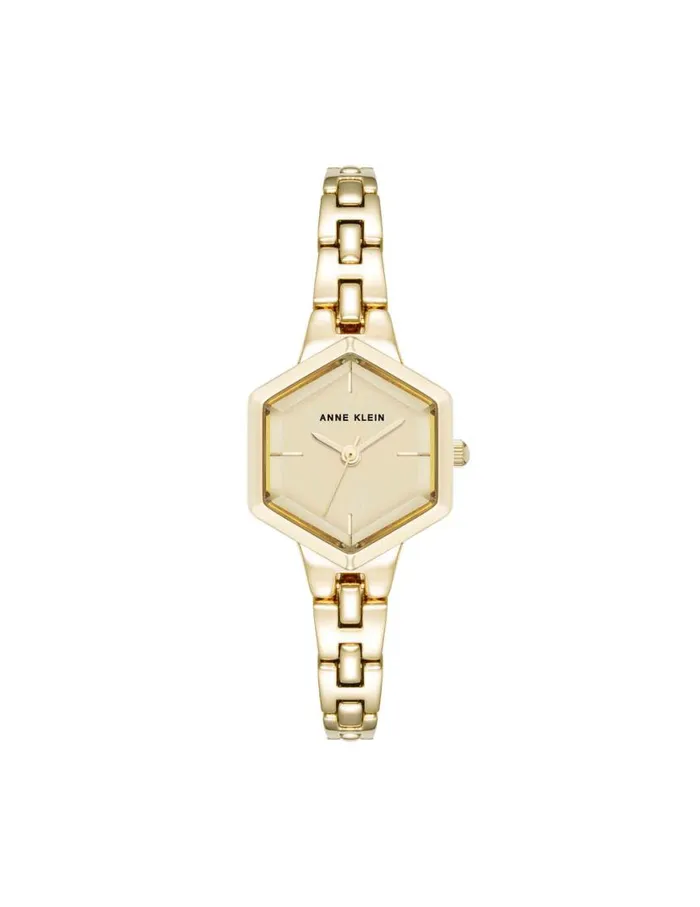 Women Petite Hexagonal Bracelet Watch Goldtone Anne Klein Watches