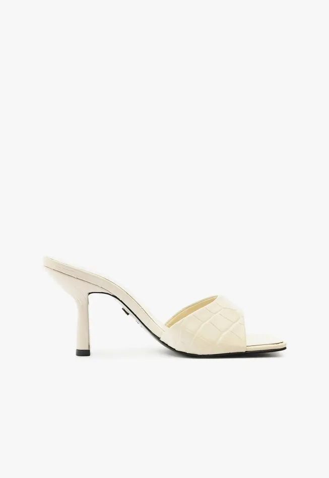 Women Posseni Leather Sandal White Schutz Shoes Mules