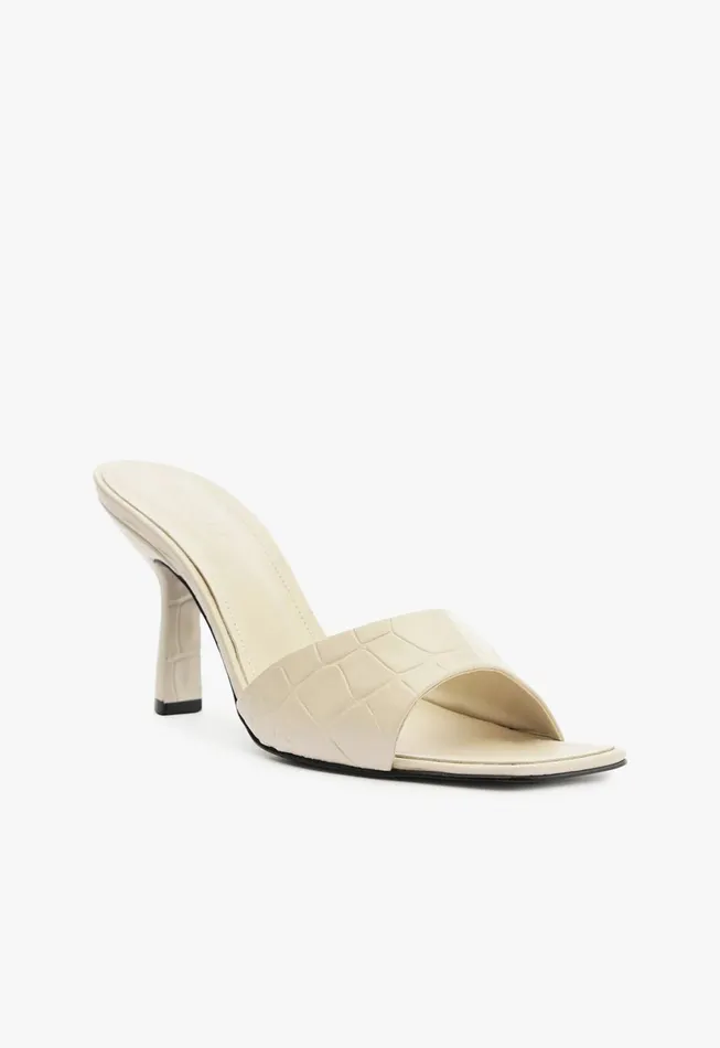 Women Posseni Leather Sandal White Schutz Shoes Mules
