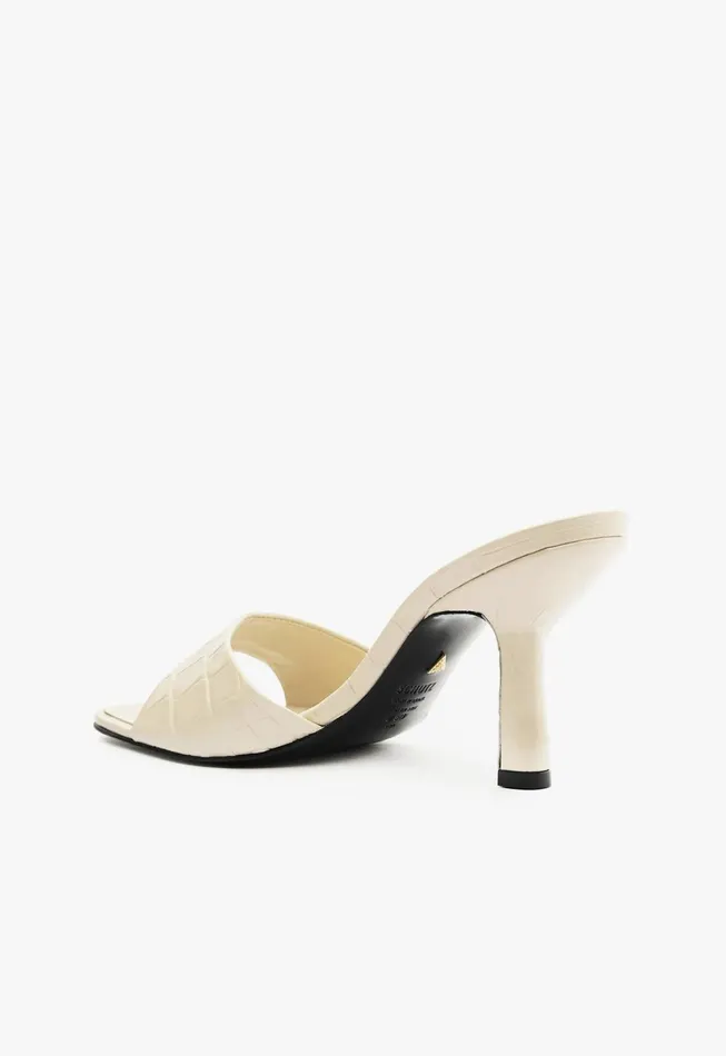Women Posseni Leather Sandal White Schutz Shoes Mules