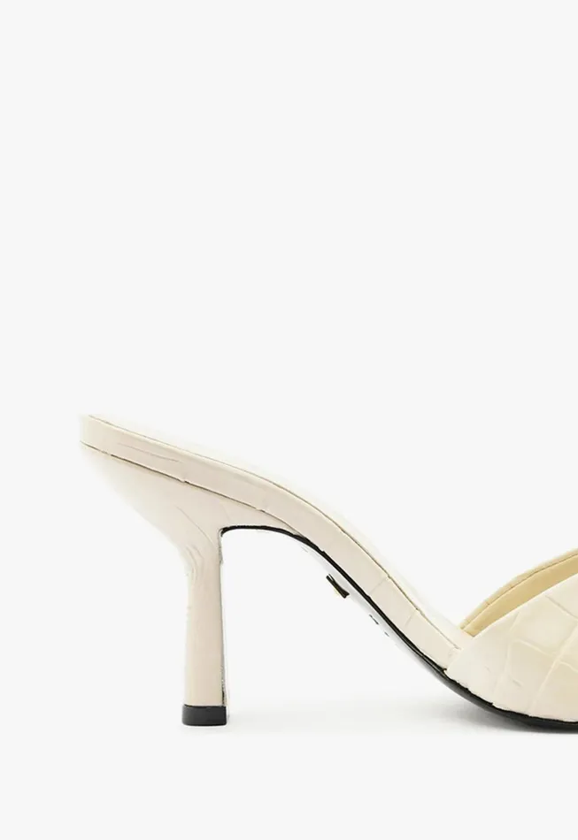 Women Posseni Leather Sandal White Schutz Shoes Mules
