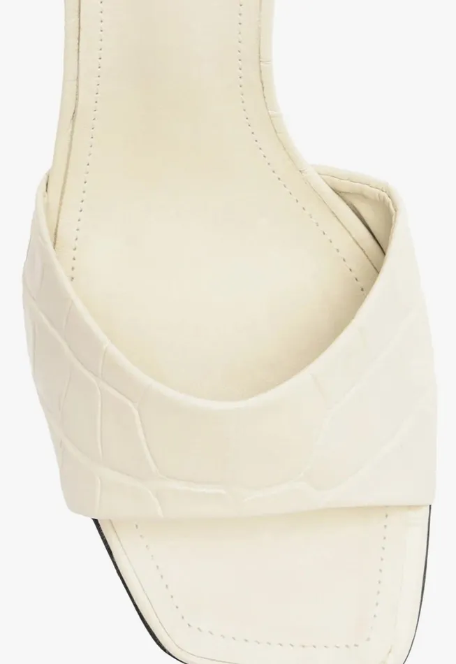 Women Posseni Leather Sandal White Schutz Shoes Mules