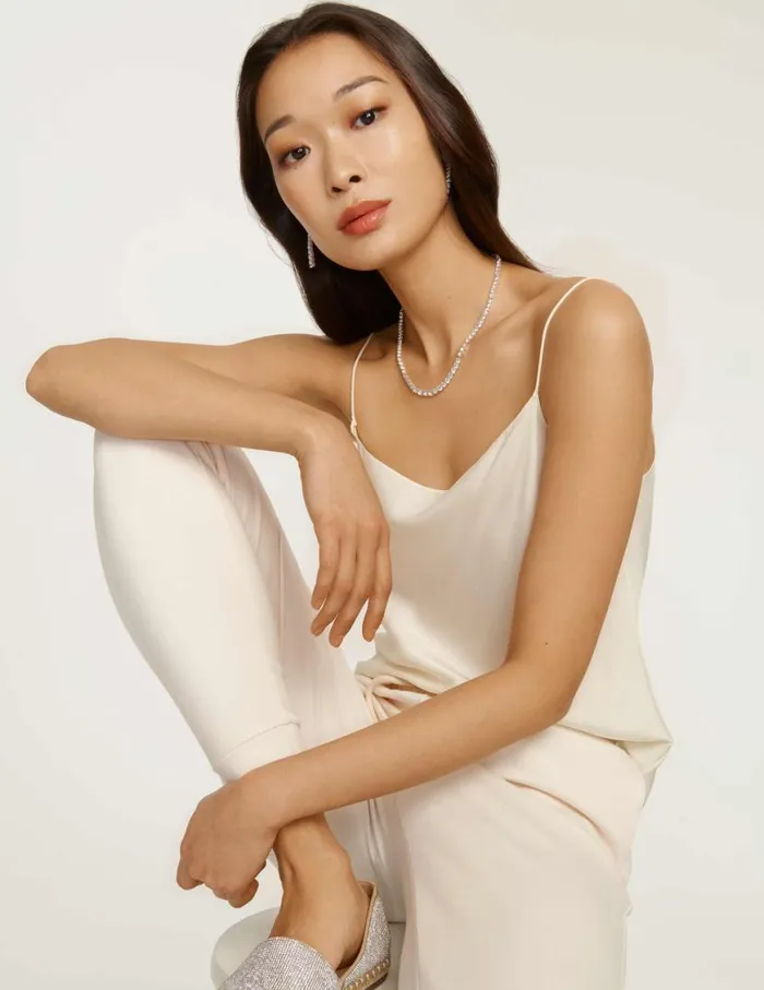 Women Prong Round Stone Collar Necklace Anne Klein Necklaces