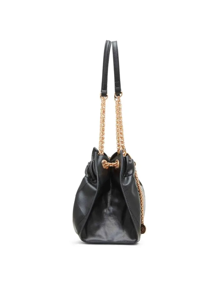Women Quilted Stitched Cinched Closure Satchel Cherry Lacquer Anne Klein Shoulder Bags