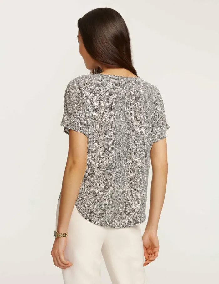 Women Rambling Mini Dot Bateau Blouse Anne Whiteanne Black Anne Klein Tops