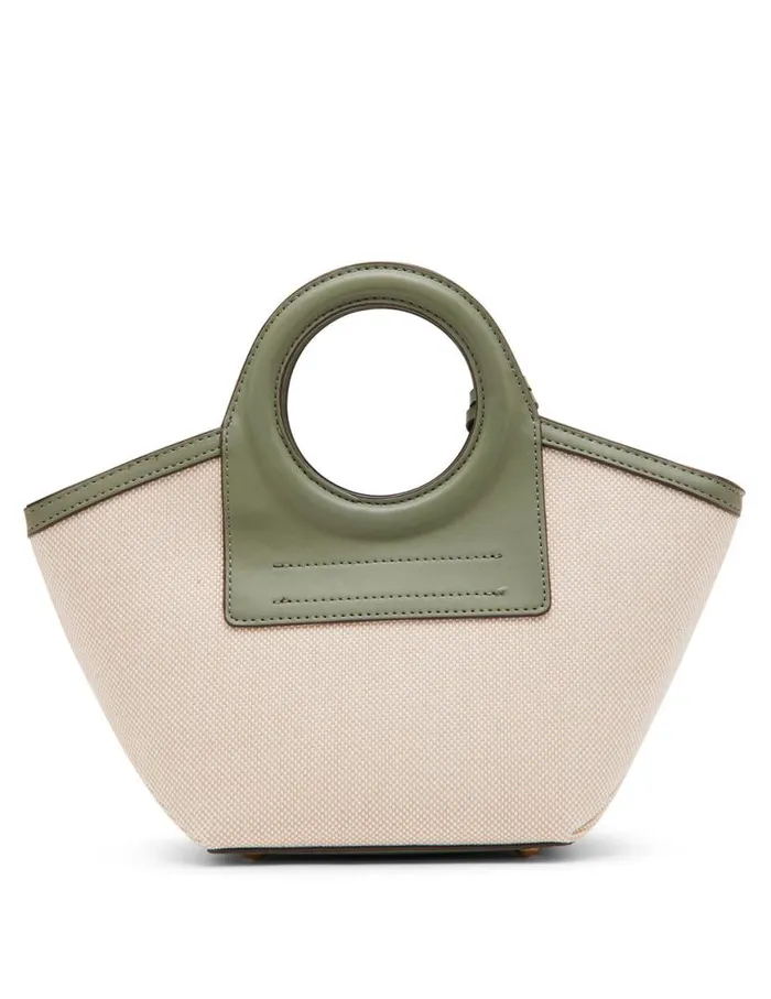 Women Round Handle Straw Satchel Tan Creamsunbaked Anne Klein Satchel Bags