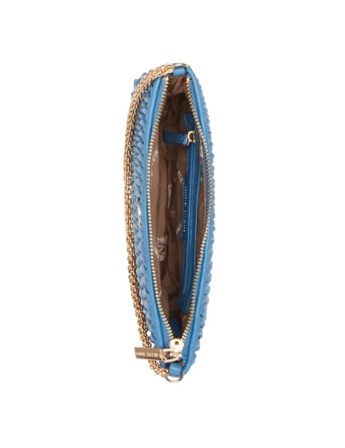 Women Ruched Crossbody With Chain Swag Black Anne Klein Crossbody Bags