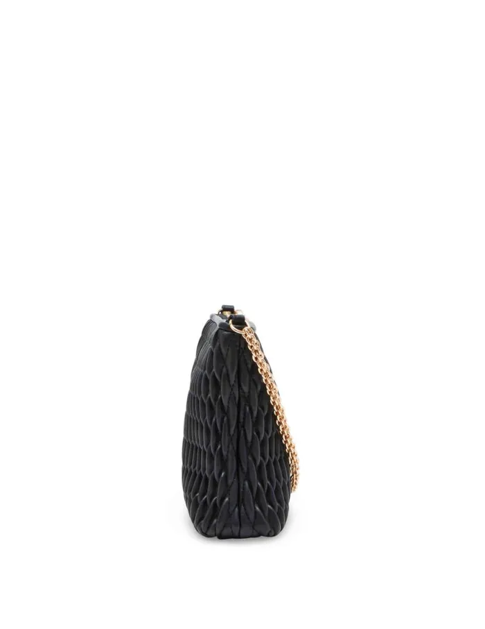 Women Ruched Crossbody With Chain Swag Black Anne Klein Crossbody Bags