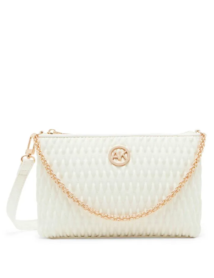 Women Ruched Crossbody With Chain Swag Black Anne Klein Crossbody Bags