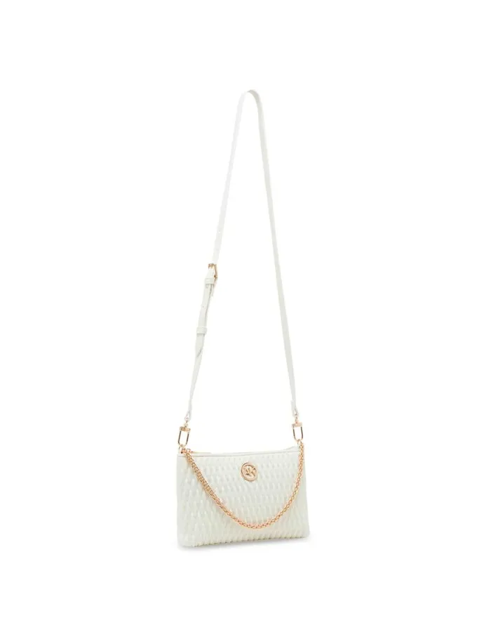 Women Ruched Crossbody With Chain Swag Elemental Blue Anne Klein Crossbody Bags