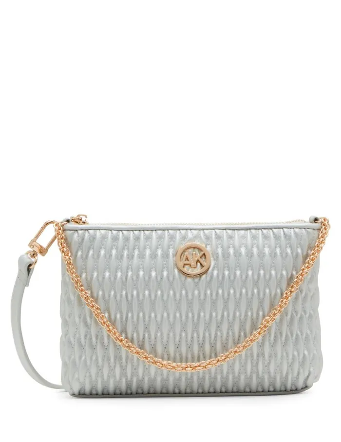 Women Ruched Crossbody With Chain Swag Elemental Blue Anne Klein Crossbody Bags