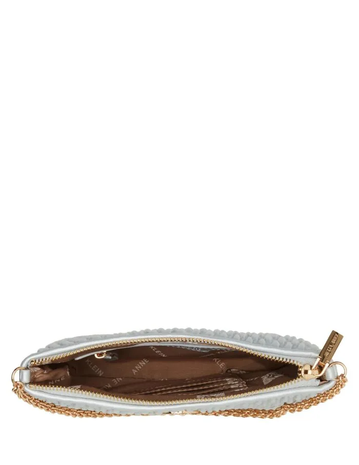 Women Ruched Crossbody With Chain Swag Elemental Blue Anne Klein Crossbody Bags
