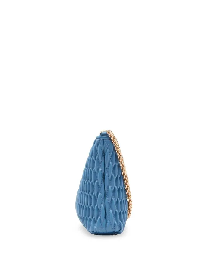 Women Ruched Crossbody With Chain Swag Elemental Blue Anne Klein Crossbody Bags