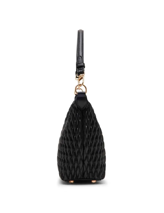 Women Ruched Quilted Shoulder Bag With Convertible Strap Black Anne Klein Shoulder Bags