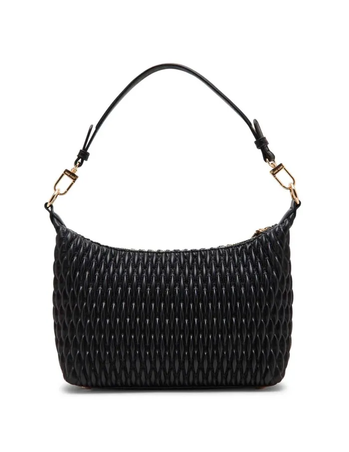 Women Ruched Quilted Shoulder Bag With Convertible Strap Black Anne Klein Shoulder Bags