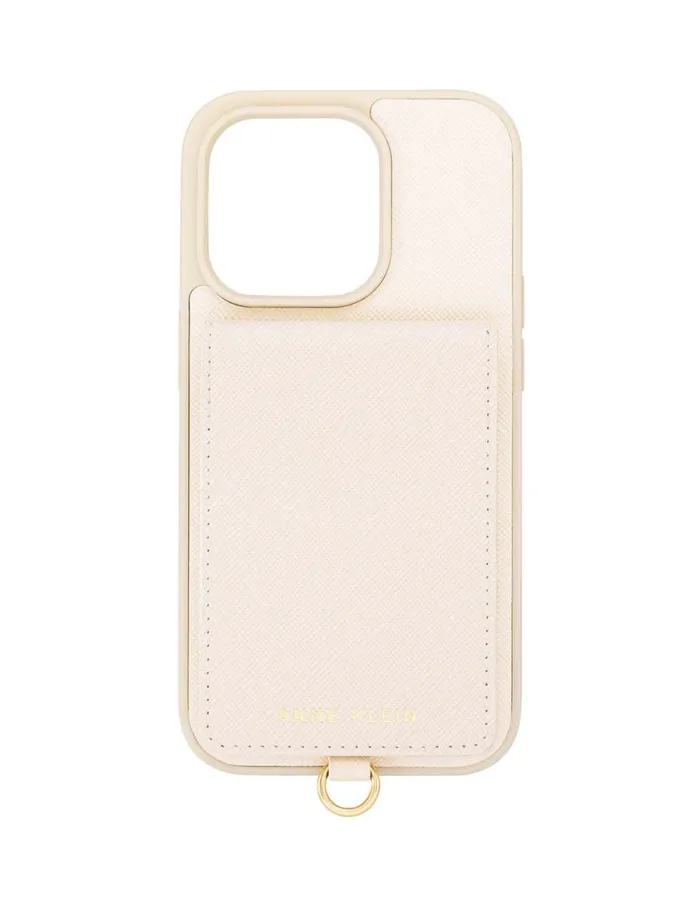 Women Saffiano Vegan Leather Iphone 14 Pro Case Anne Klein Watches