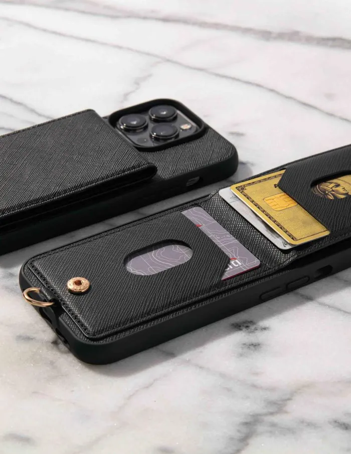 Women Saffiano Vegan Leather Iphone 14 Pro Case Anne Klein Watches