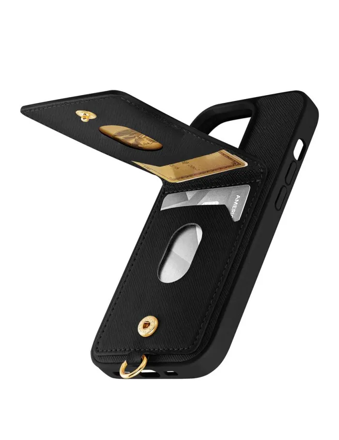 Women Saffiano Vegan Leather Iphone 14 Pro Case Anne Klein Watches
