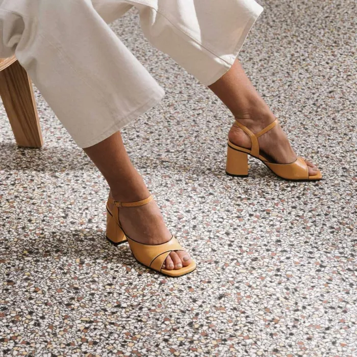 Women Sandals Jonak TwoTone Heels With Strap