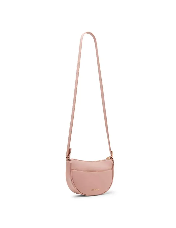 Women Sculpted Buckle Half Moon Crossbody Rosewater Anne Klein Crossbody Bags