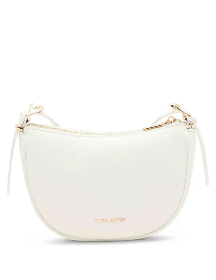 Women Sculpted Buckle Half Moon Crossbody Rosewater Anne Klein Crossbody Bags