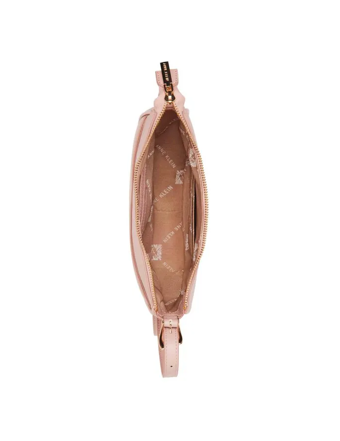 Women Sculpted Buckle Half Moon Crossbody Rosewater Anne Klein Crossbody Bags