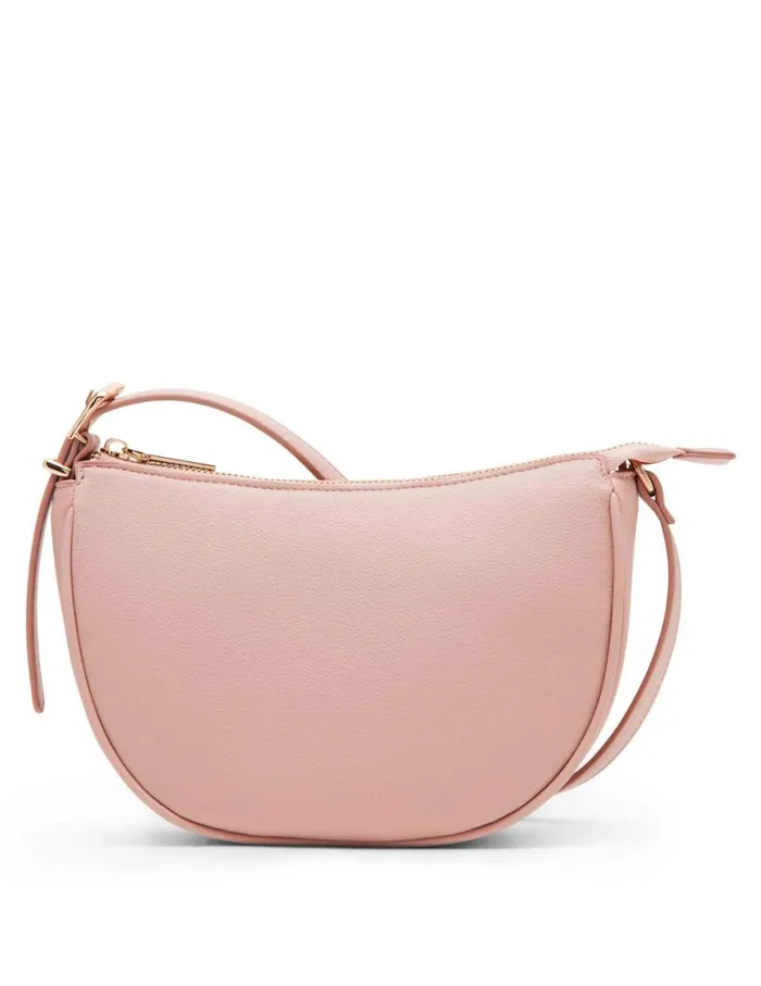 Women Sculpted Buckle Half Moon Crossbody Rosewater Anne Klein Crossbody Bags