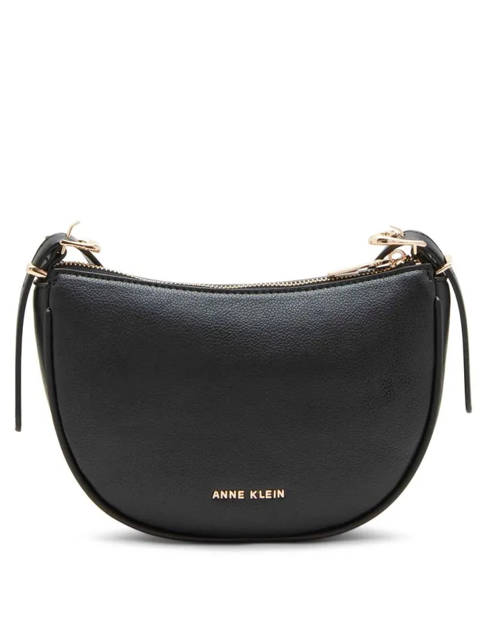 Women Sculpted Buckle Half Moon Crossbody Rosewater Anne Klein Crossbody Bags