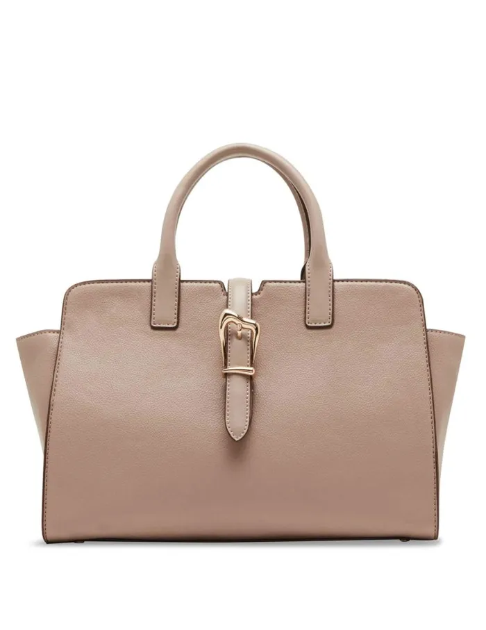 Women Sculpted Buckle Satchel and Detachable Strap Timeless Taupe Anne Klein Crossbody Bags