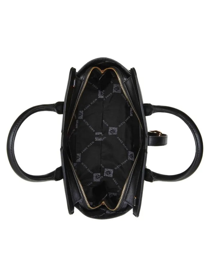 Women Sculpted Buckle Satchel and Detachable Strap Timeless Taupe Anne Klein Crossbody Bags