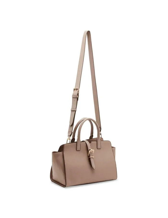 Women Sculpted Buckle Satchel and Detachable Strap Timeless Taupe Anne Klein Crossbody Bags
