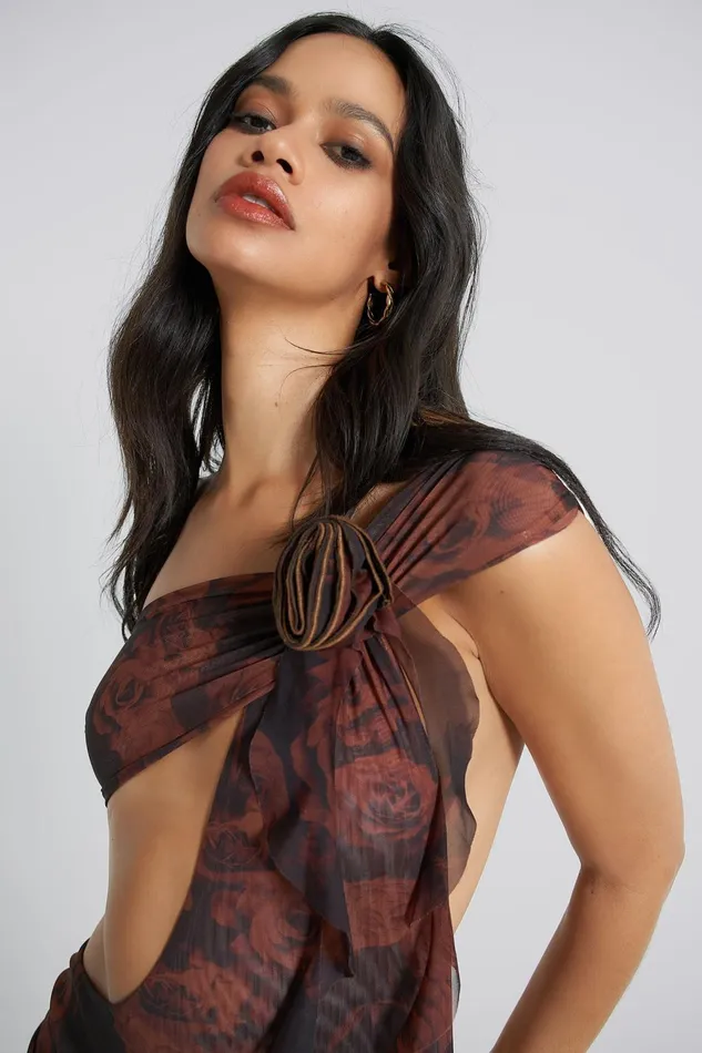 Women Shop Athena One Shoulder Draped Maxi Dress Jaded London Dresses