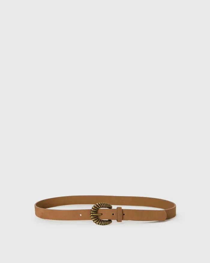 Women Shop Belts PAIGE Exclusive Blythe Belt 8211 Cognac Suede