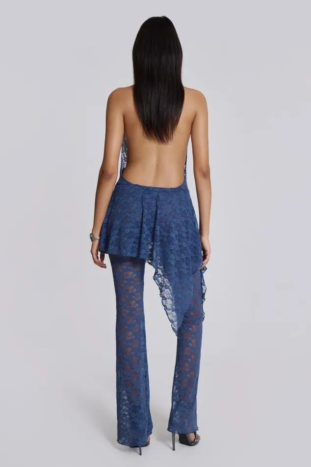 Women Shop Blue Riva Lace Coord Set Jaded London Dresses