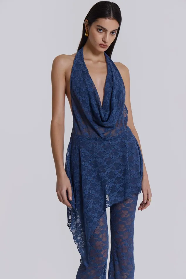 Women Shop Blue Riva Lace Coord Set Jaded London Dresses