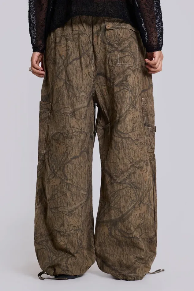 Women Shop Forest Camo Parachute Pants Jaded London Tops