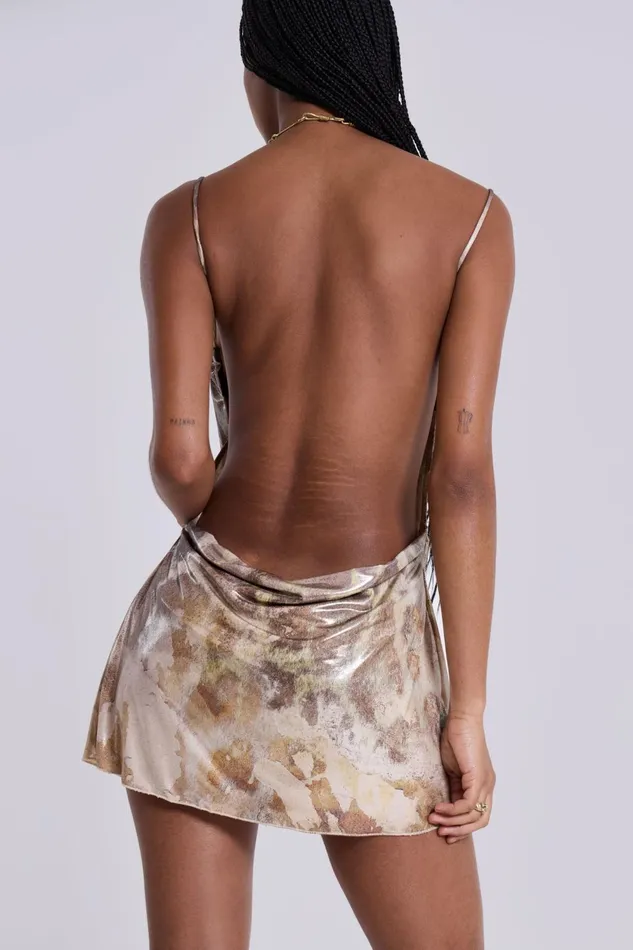 Women Shop Leopard Metallic Mirage Mini Dress Jaded London Tops