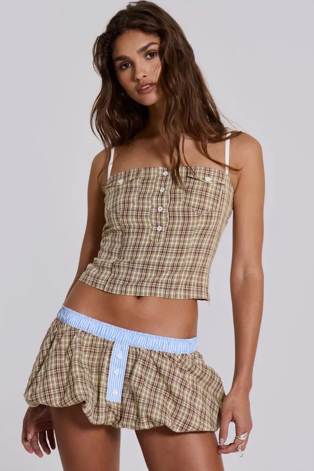 Women Shop Lulu Check Corset Top Jaded London Tops