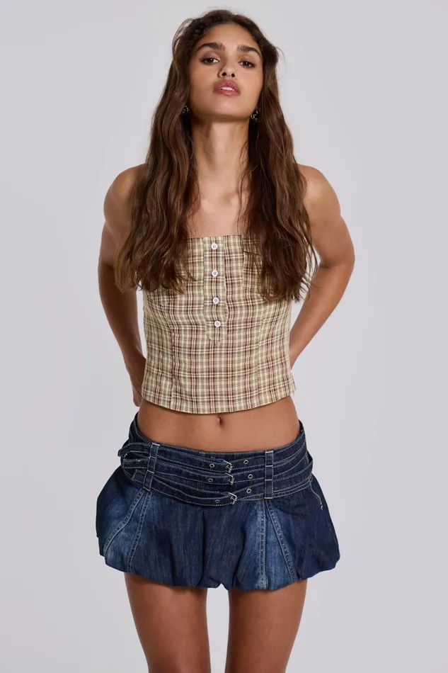 Women Shop Lulu Check Corset Top Jaded London Tops