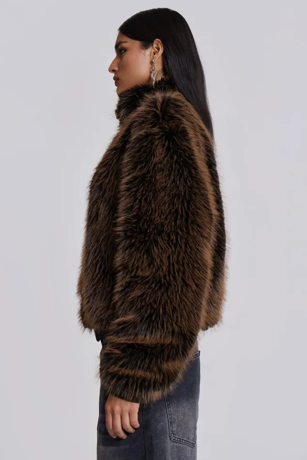Women Shop Mendoza Faux Fur Jacket Jaded London Outerwear