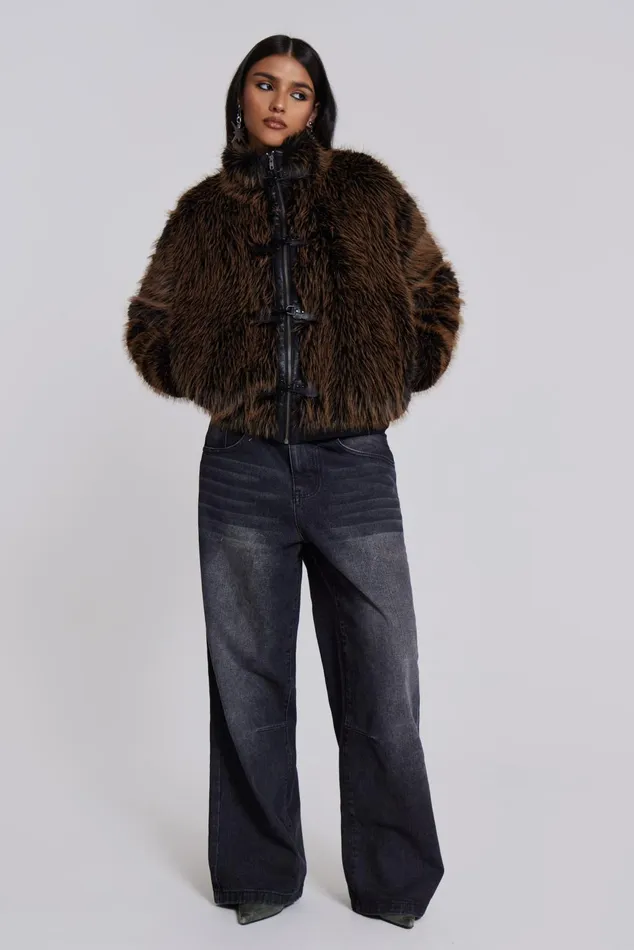 Women Shop Mendoza Faux Fur Jacket Jaded London Outerwear