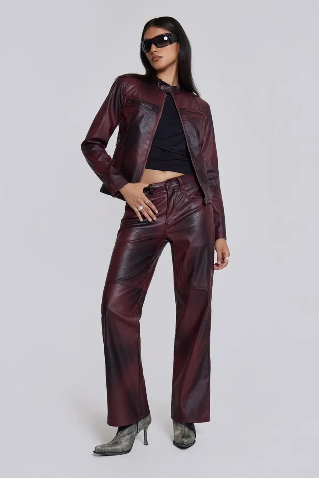 Women Shop Oxblood Piston Jacket Jaded London Outerwear