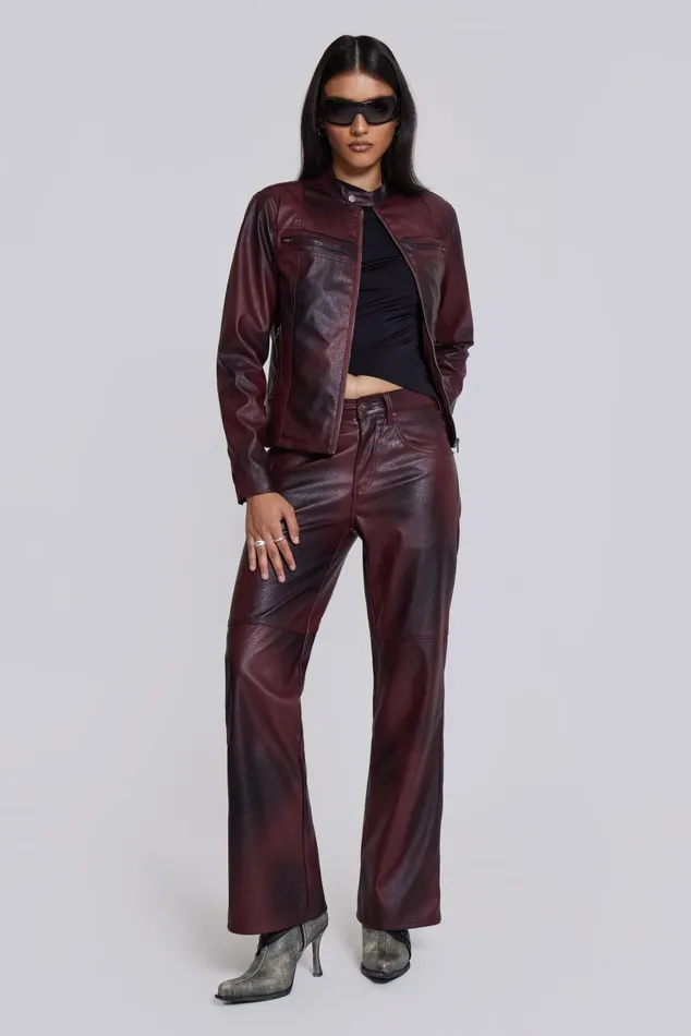 Women Shop Oxblood Piston Jacket Jaded London Outerwear