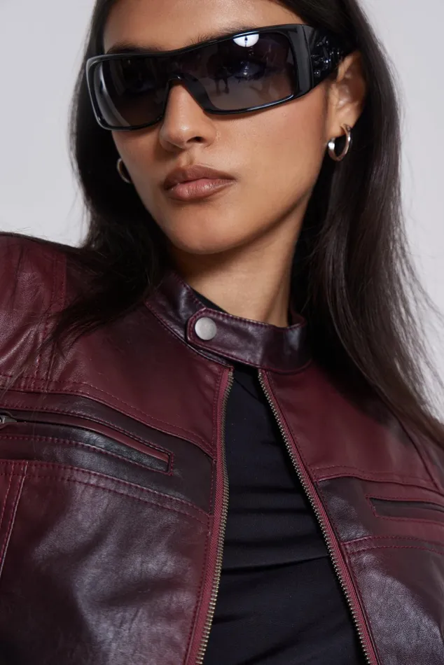 Women Shop Oxblood Piston Jacket Jaded London Outerwear