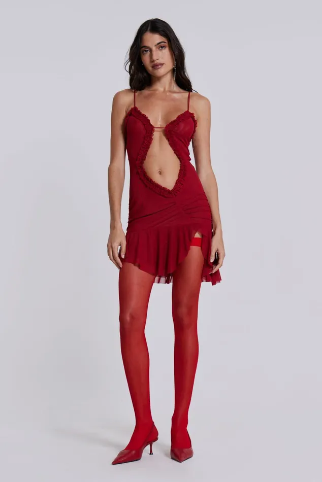 Women Shop Scarlett Red Mini Fatale Dress Jaded London Dresses