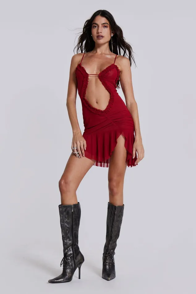 Women Shop Scarlett Red Mini Fatale Dress Jaded London Dresses